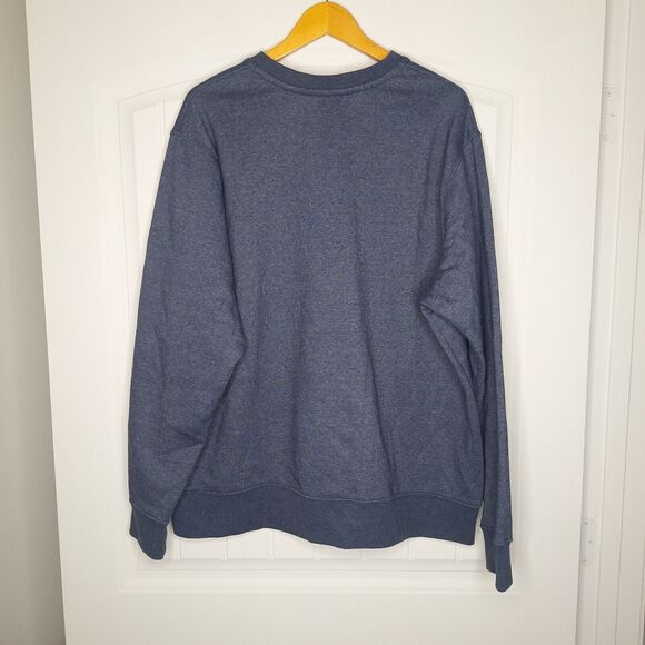 Eddie Bauer Men's Size 2XL Pullover Sweater Crew Neck Stretch Cotton Navy - Picture 2 of 6